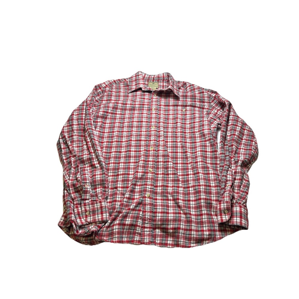 Beretta Red Plaid Flannel Button Up Shirt Mens XL Hunting‎ Outdoor Long Sleeve